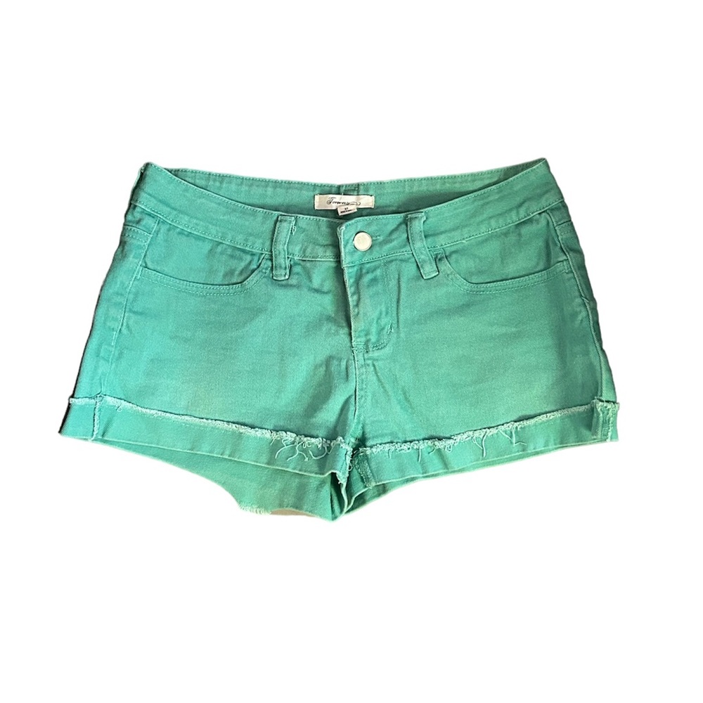F21 turquoise denim shorts
